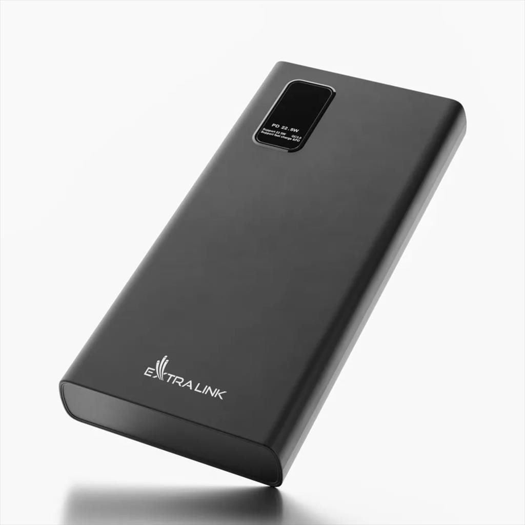 Extralink Батерија Преносна EPB-067B 10000mAh, 22.5 Fast Charge, Дигитален Дисплеј, Dual Input/Output, Црна