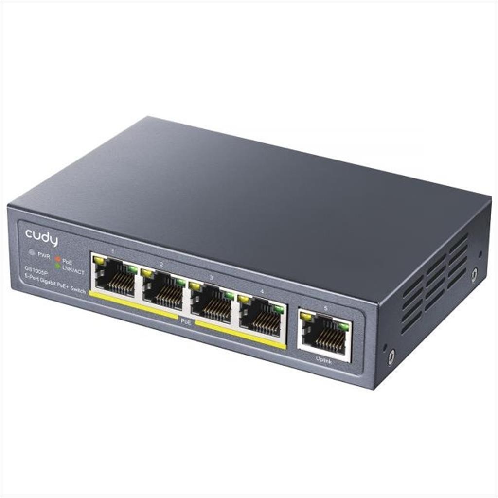 Cudy Свич Мрежен 5-Port Gigabit 4xPOE+ Uplink 60 GS1005P