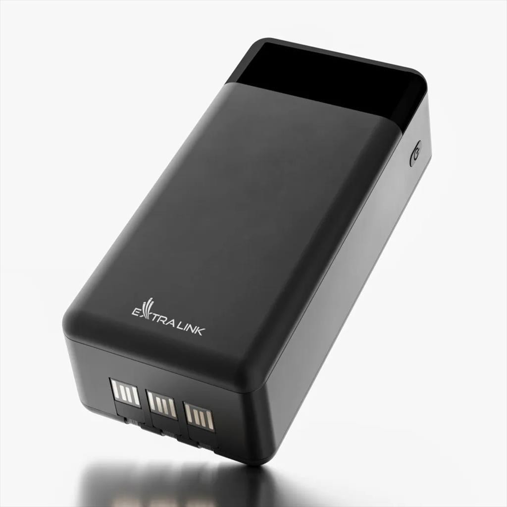 Extralink Батерија Преносна EPB-124 30000mAh, 22.5 Fast Charge, Дисплеј, ЛЕД Лампа, Црна