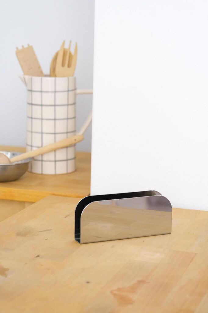 Држач за салфетки Hermia, 100% не'рѓосувачки челик, 16 x 2,5 x 6,5 см, сребрена