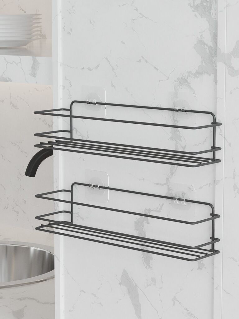 Организатор за кујна Hermia, 100% метал, 2 парчиња, 360 x 80 x 100 mm, дебелина: 2,5-5 mm, црна