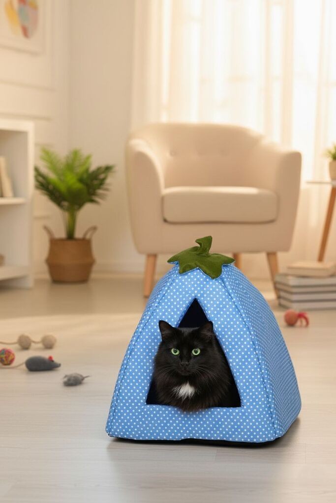 Кревет за мачки „Шепи и мустаќи“ Bcps1001, сино