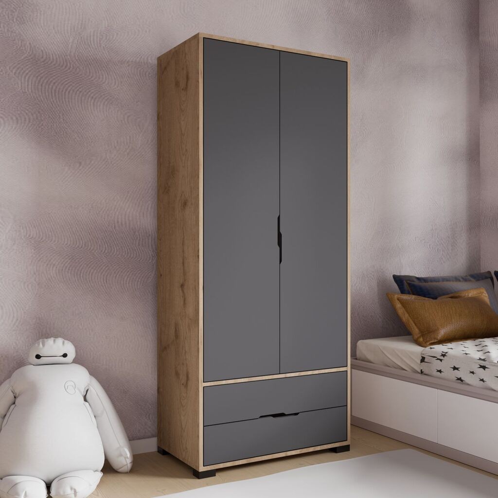 Гардеробер Hanah Home Royal, фиоки 80, 80 x 183 x 45 см, антрацит