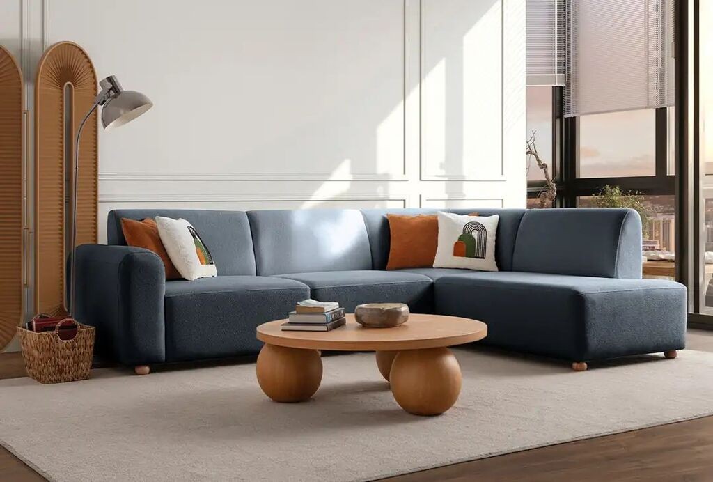 Аголна гарнитура Atelier del Sofa S-Loft десна, 206 x 290 см, сина
