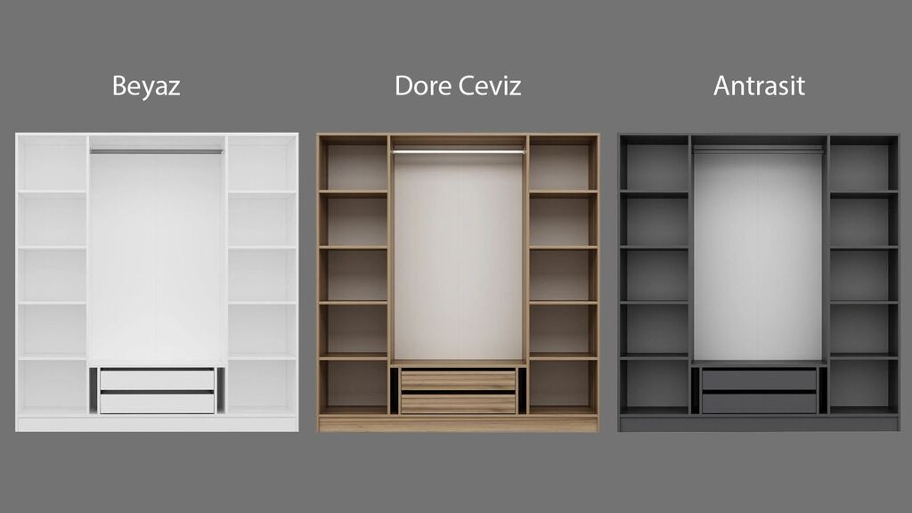 Ханах Хоум Гардеробер Кељ, 180x210x52 см, Антрацит