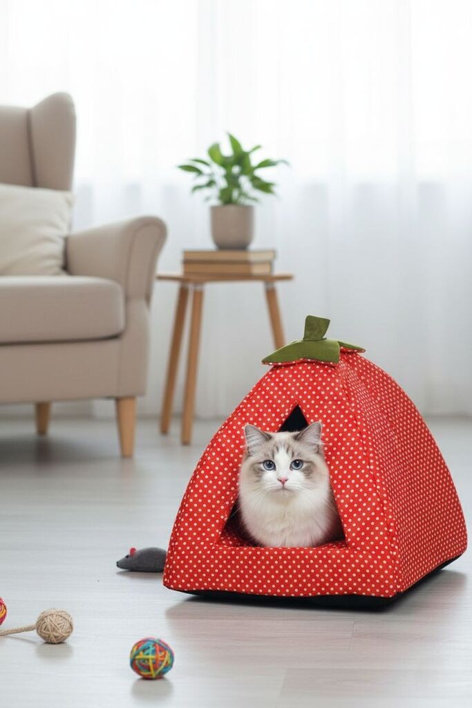 Кревет за мачки „Paws & Whiskers“ Bcps1001, црвен