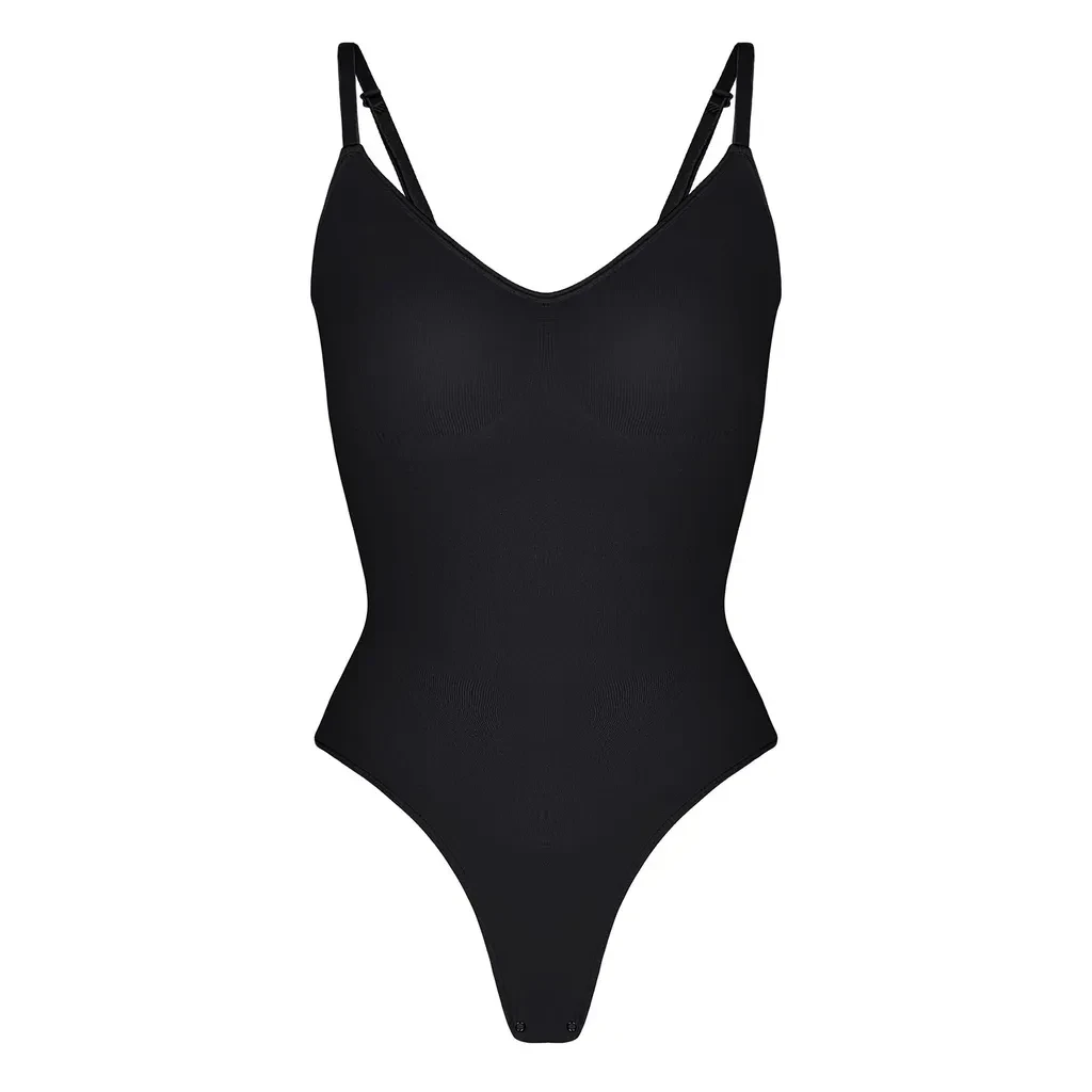 SHOP LILY Боди Ultimate Sculpt Thong Bodysuit - Црно
