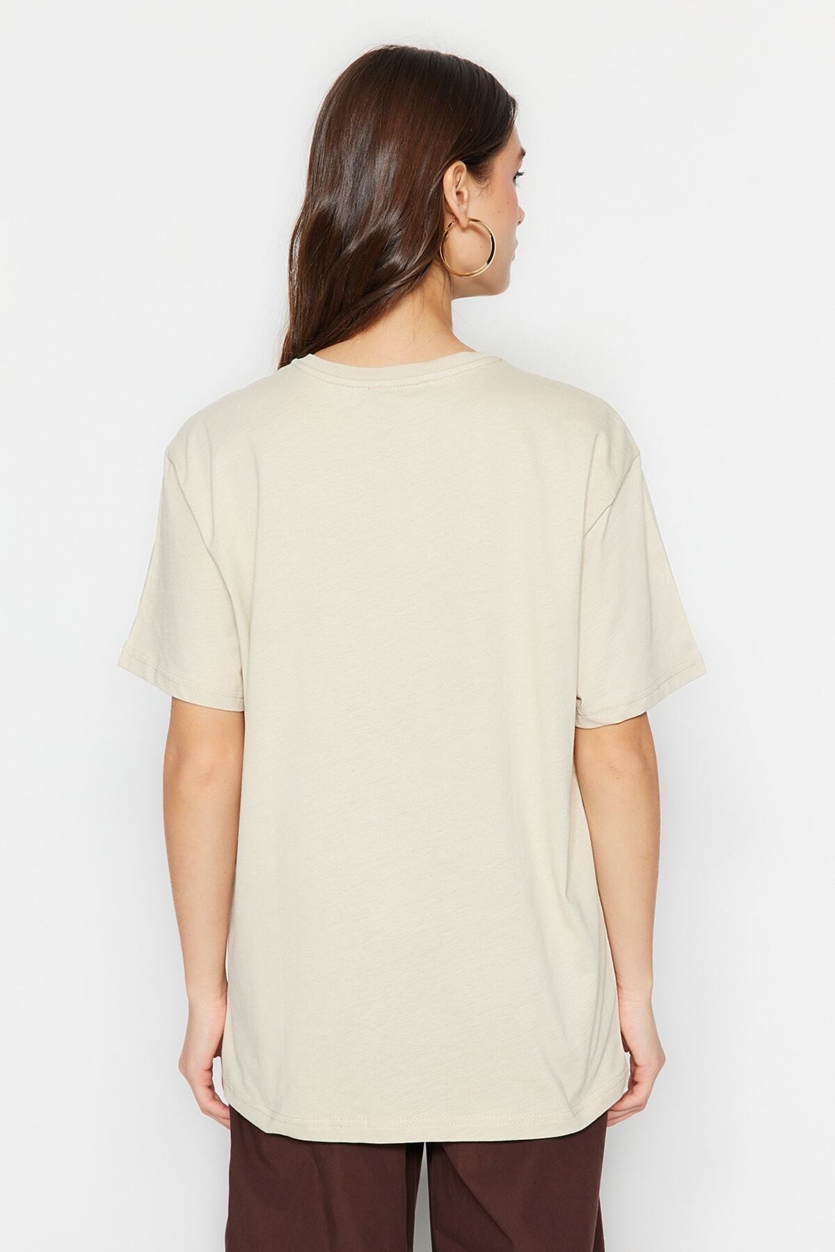 Trendyol Женска Маица Крем