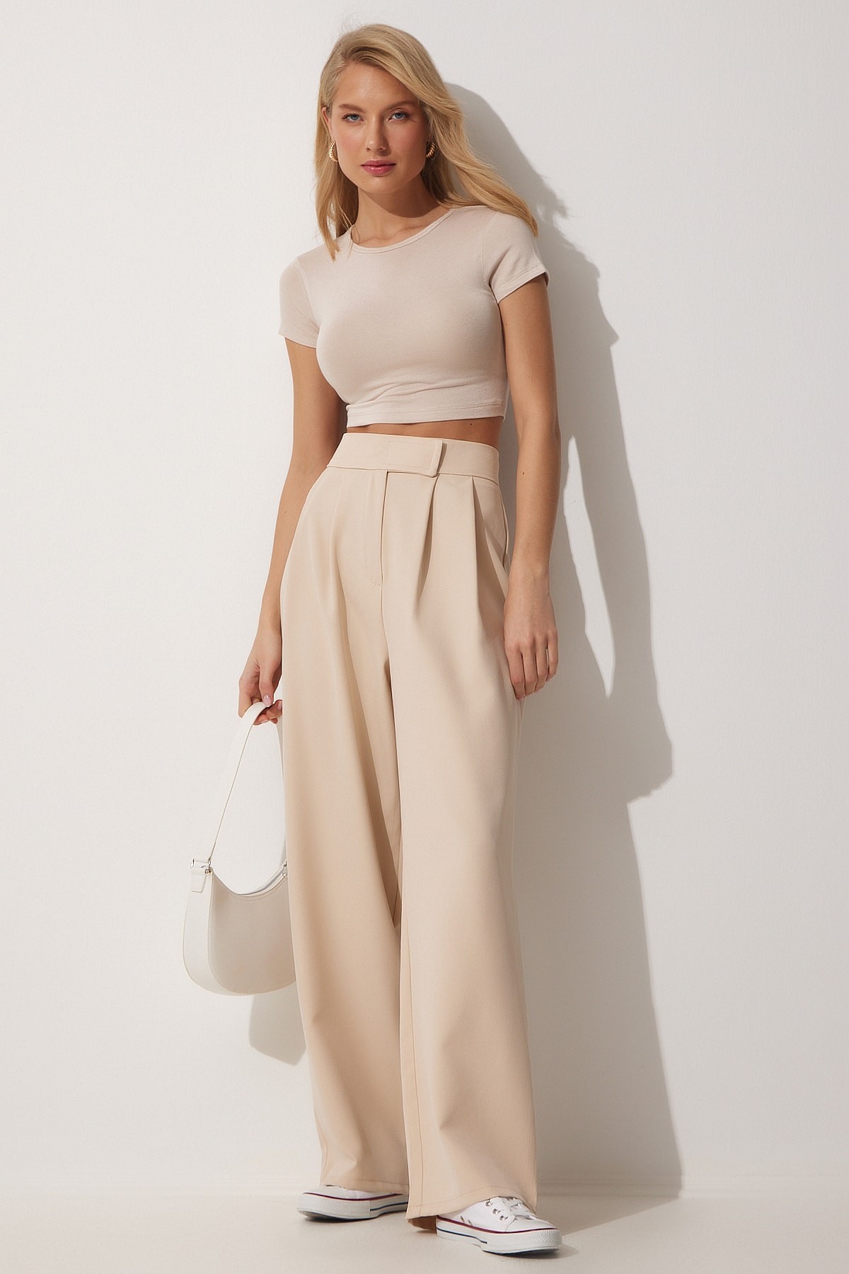 Trendyol Женски Панталони Крем