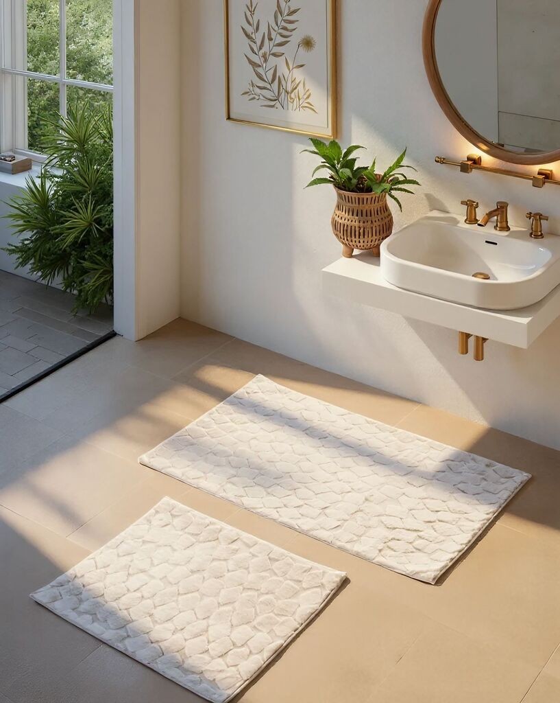 L'essentiel Maison Комплет килими за бања Rabbit, White