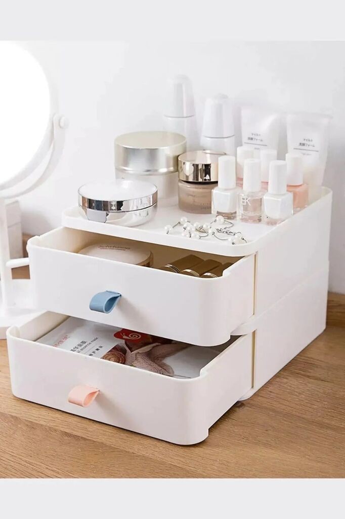 Организатор за шминка Hermia Bayev, 21x21x16.5 см, бел