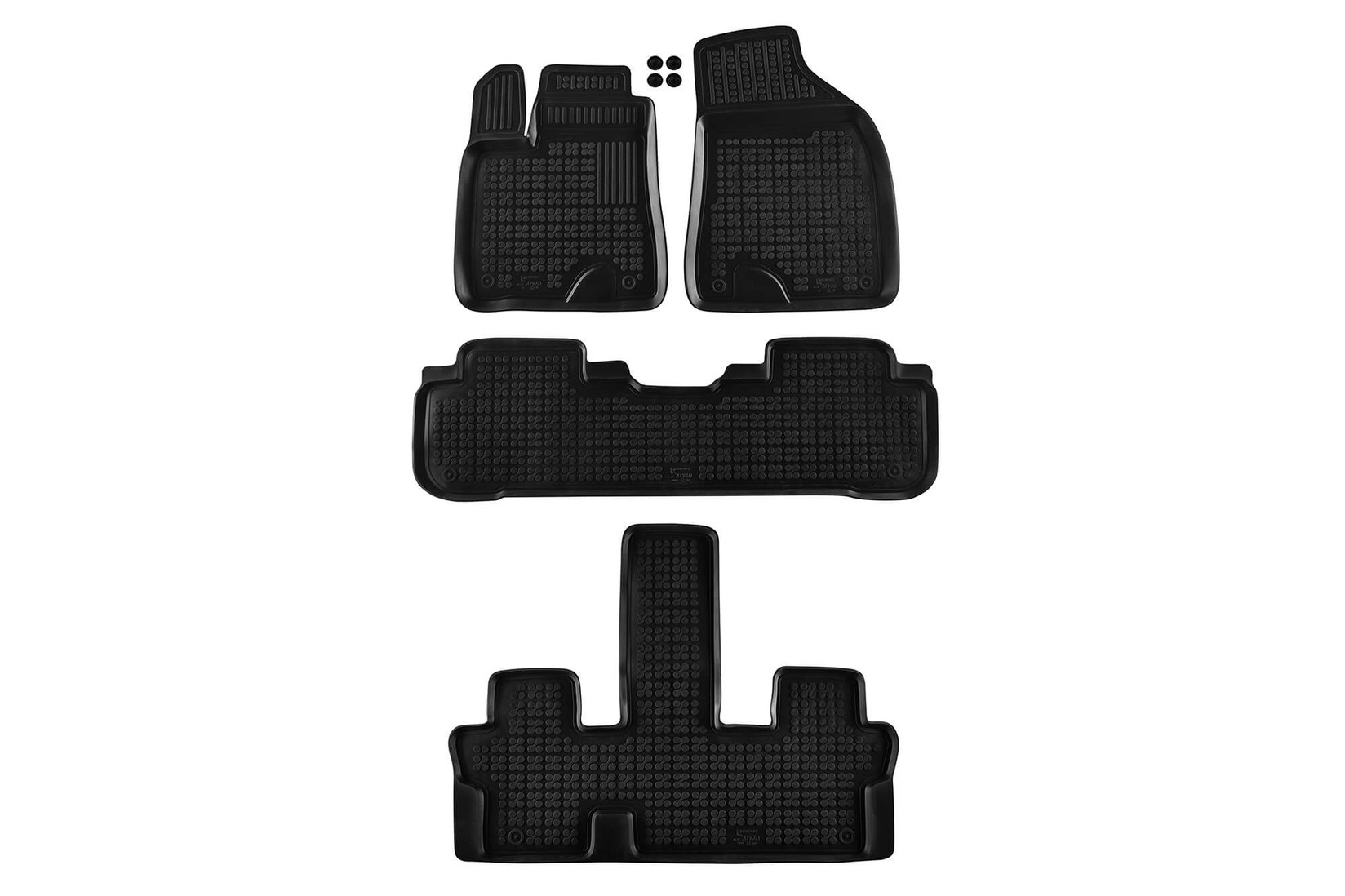 REZAW-PLAST Гумени патосници за Toyota Highlander XV50 хибрид по 2013 година 7 места 4 дела црни