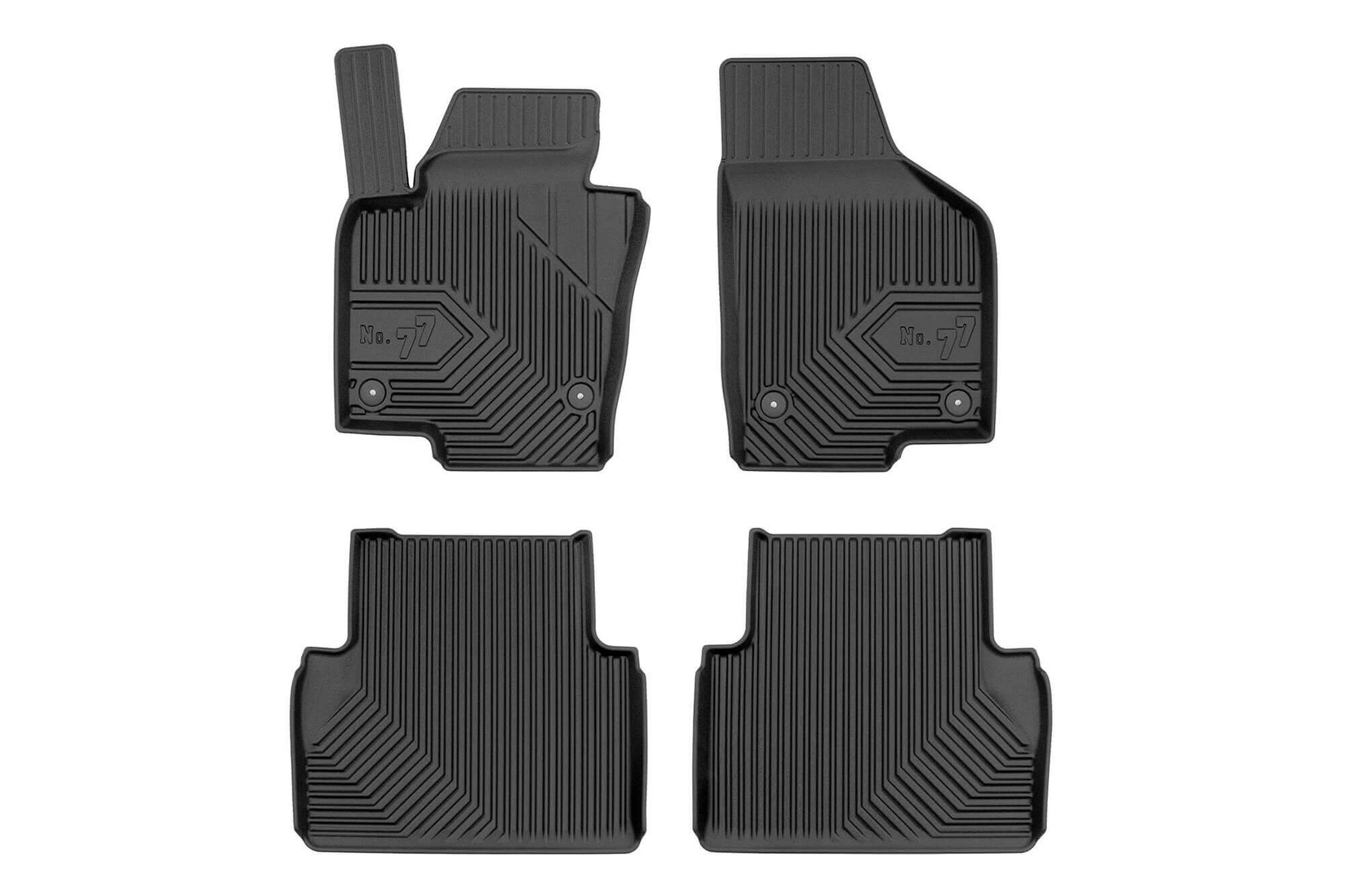 FROGUM 2.5D Гумени патосници модел 77 за VW Sharan по 2010 година Seat Alhambra 2010-2020 5 места 4 дела црни