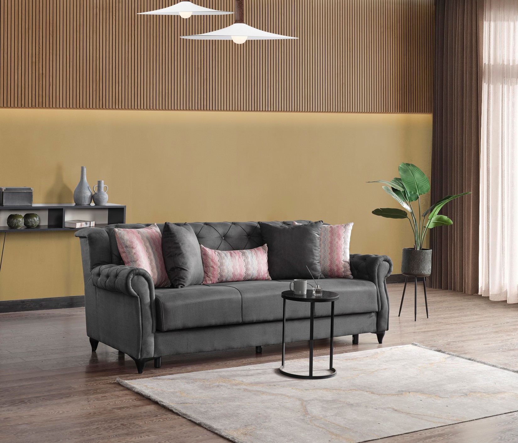 МЕБЕЛ ВИ Тросед лукас сива