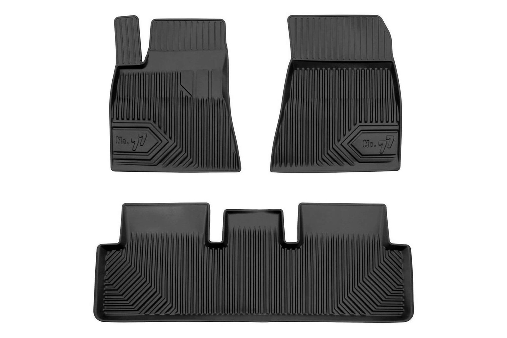 FROGUM 2.5D Гумени патосници модел 77 за Tesla Model 3 по 2017 година без нагревателна помпа 3 дела црни