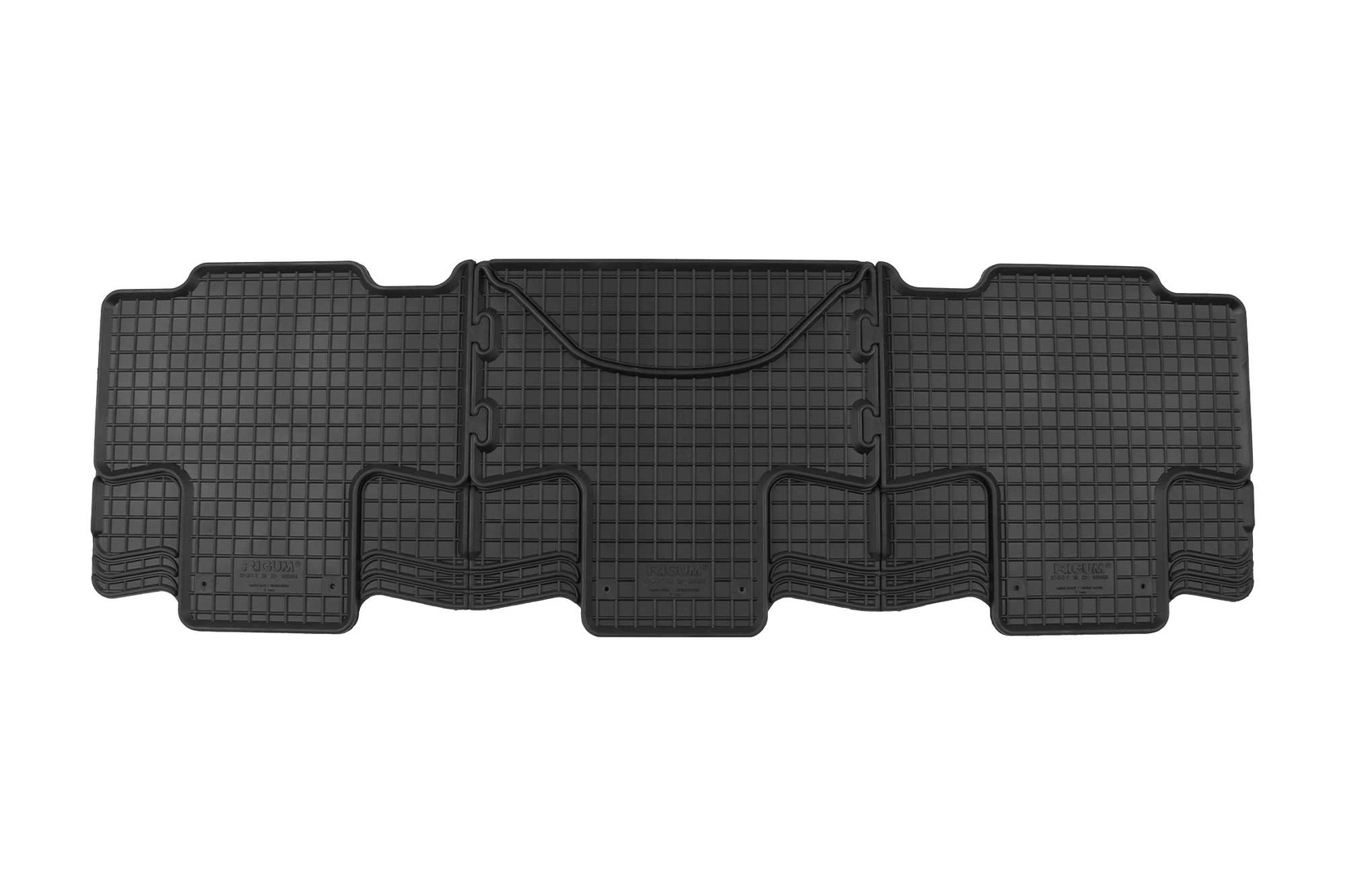 RIGUM Гумени патосници за VW T7 Multivan по 2022 година трети ред 3 дела црни