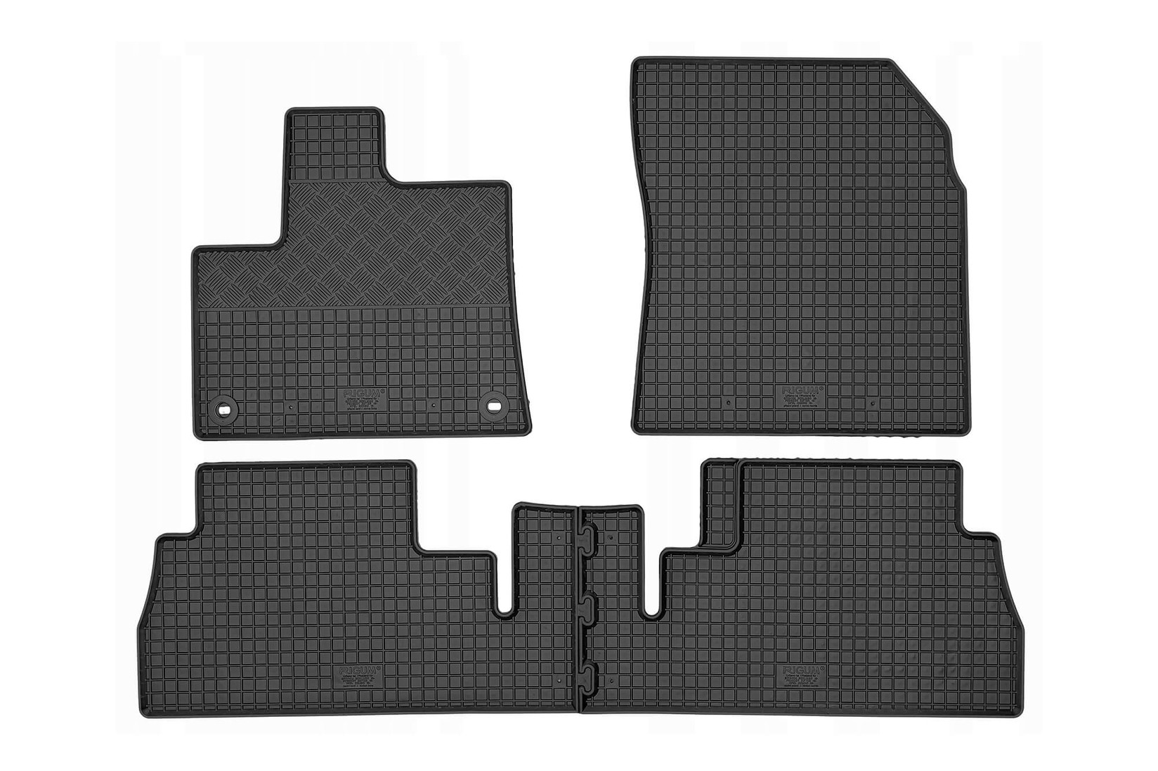 RIGUM Гумени патосници за Citroen Berlingo Peugeot Partner Opel Combo по 2019 година Toyota Proace по 2020 година 5 места 4 дела црни