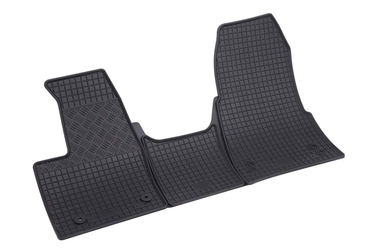 RIGUM Гумени патосници за Ford Tourneo Custom по 2018 година 2 или 3 места автоматски менувач 3 дела црни