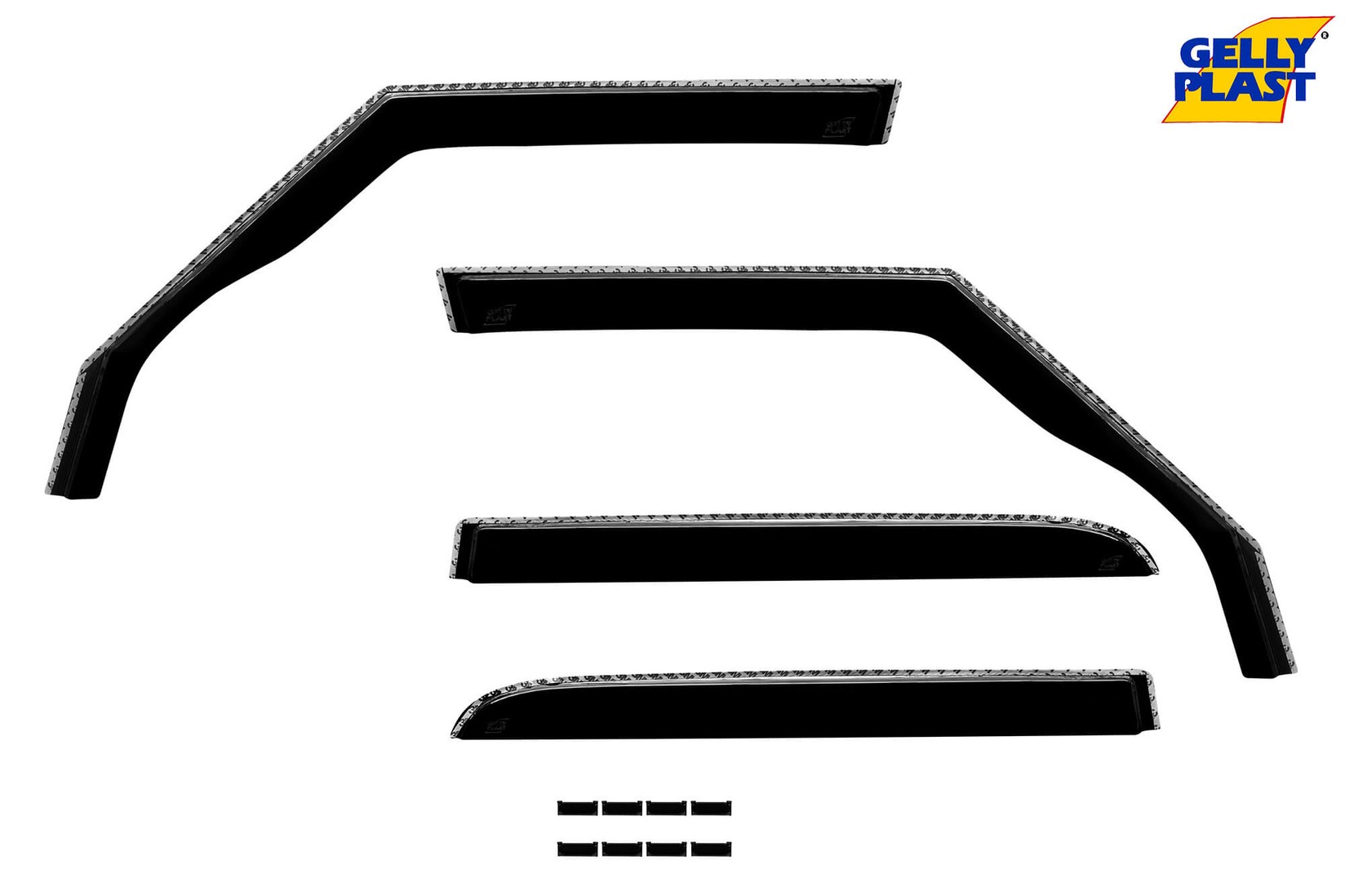 GELLYPLAST Комплет ветробрани Gelly Plast за Mini Countryman R60 2011-2014 со 5 врати, црни 4 бројки