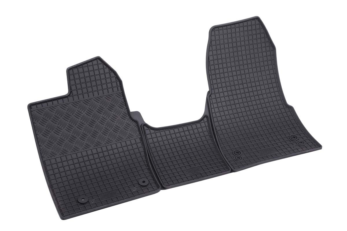 RIGUM Гумени патосници за Ford Tourneo Custom по 2018 година 2 или 3 места со рачен менувач 3 дела црни