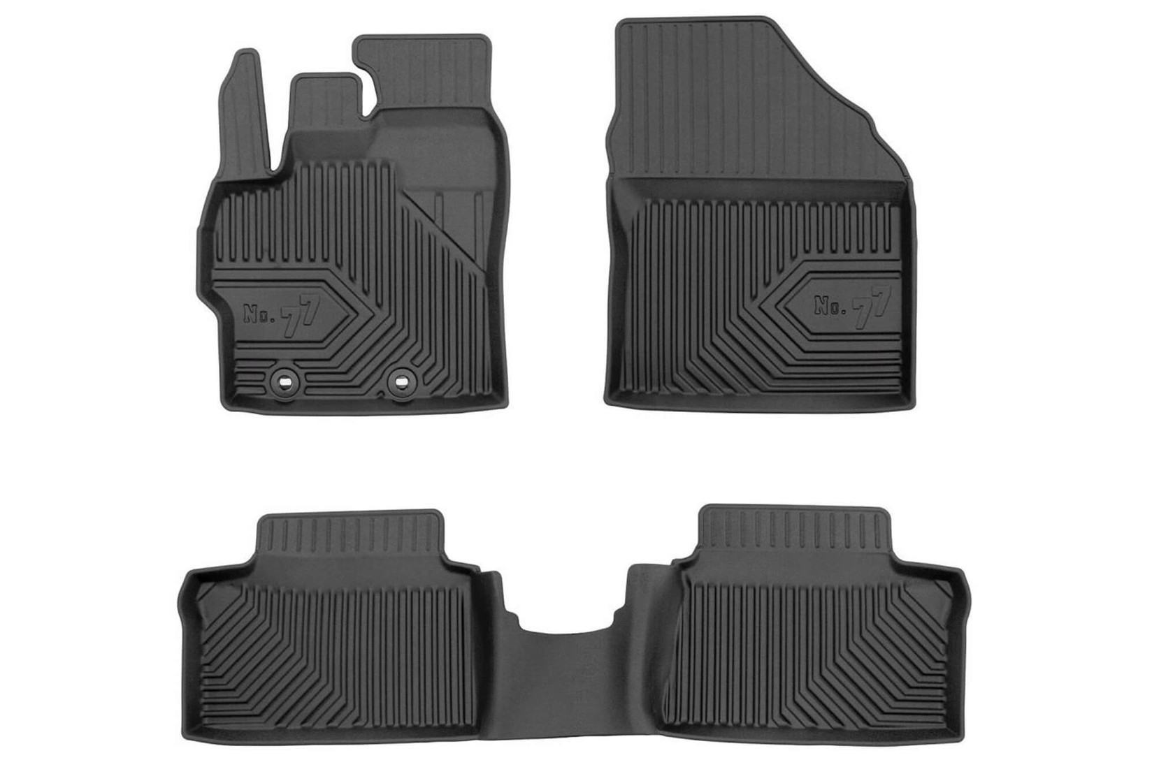 FROGUM 2.5D Гумени патосници модел 77 за Toyota Yaris Hybrid по 2019 година 3 дела црни