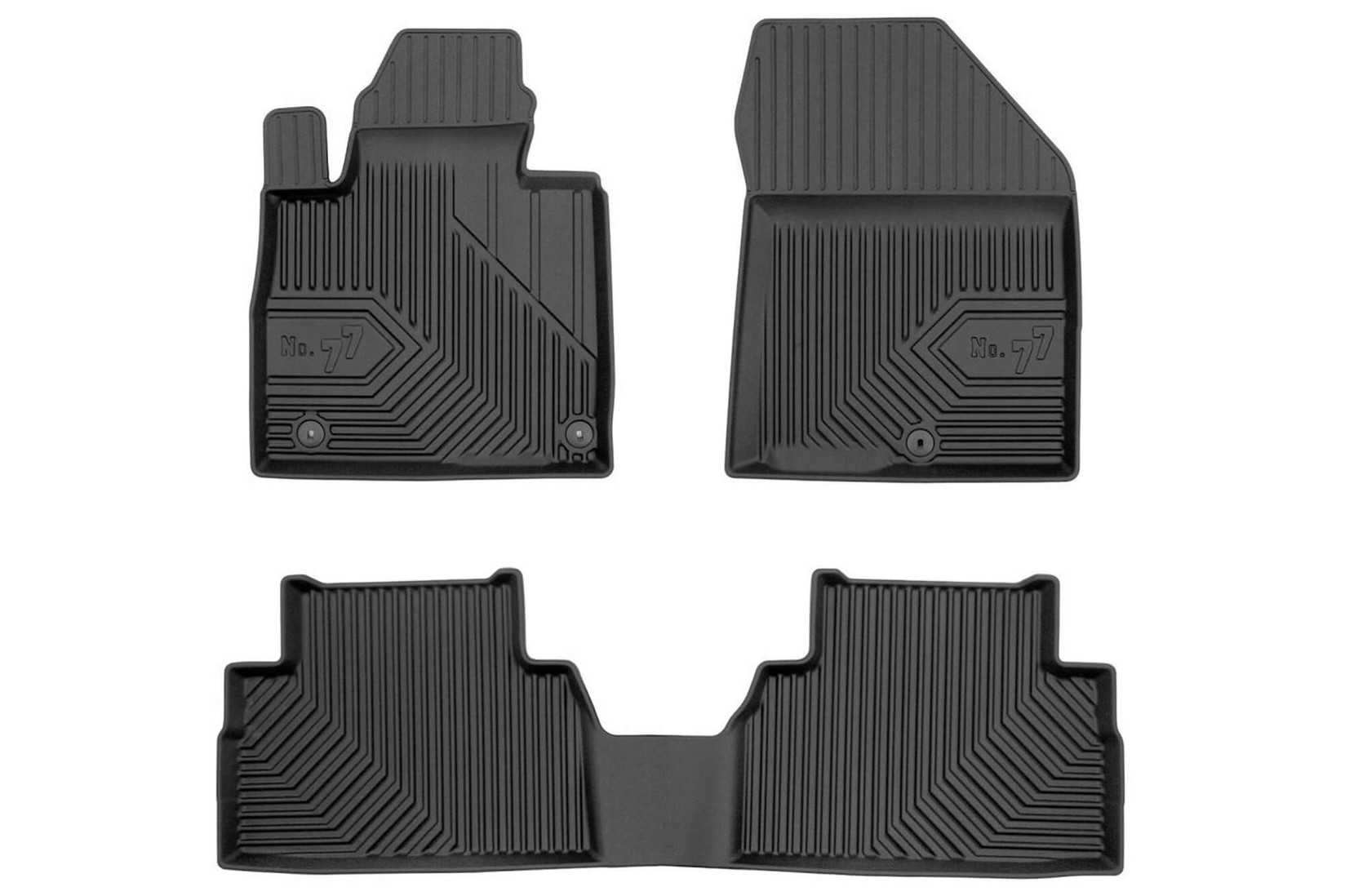 FROGUM 2.5D Гумени патосници модел 77 за Hyundai Santa Fe по 2018 година 3 дела црни