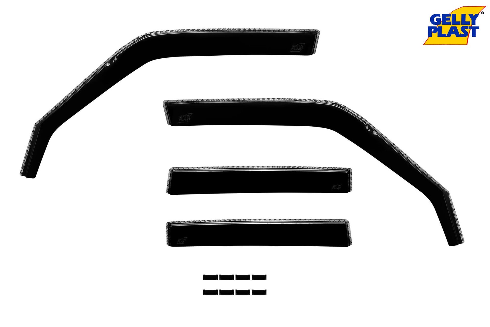 GELLYPLAST Комплет ветробрани Gelly Plast за Toyota Land Cruiser J100 1998-2007 со 4 врати, црни 4 бројки
