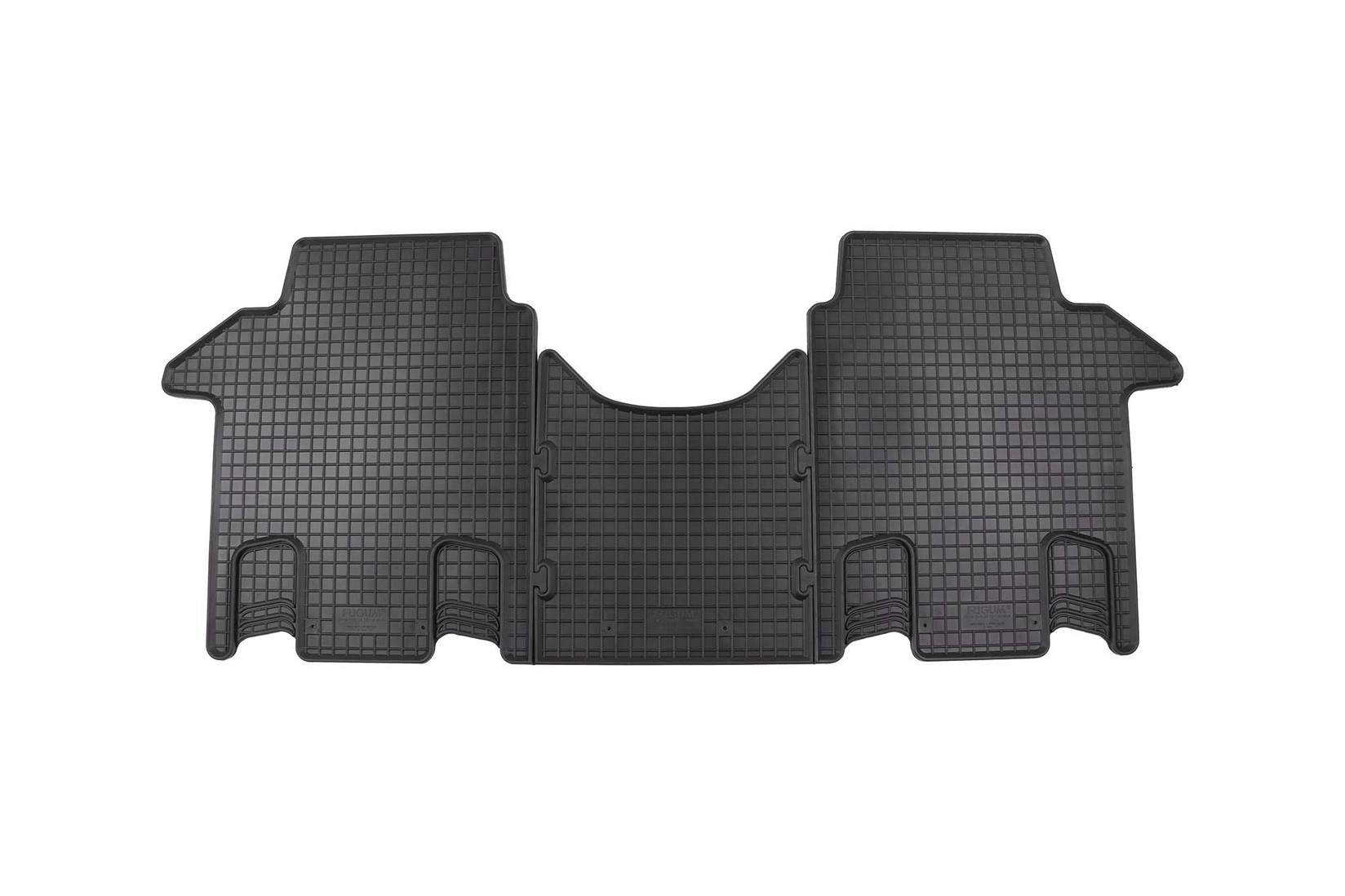 RIGUM Гумени патосници за VW T7 Multivan по 2022 година втори ред 3 дела црни