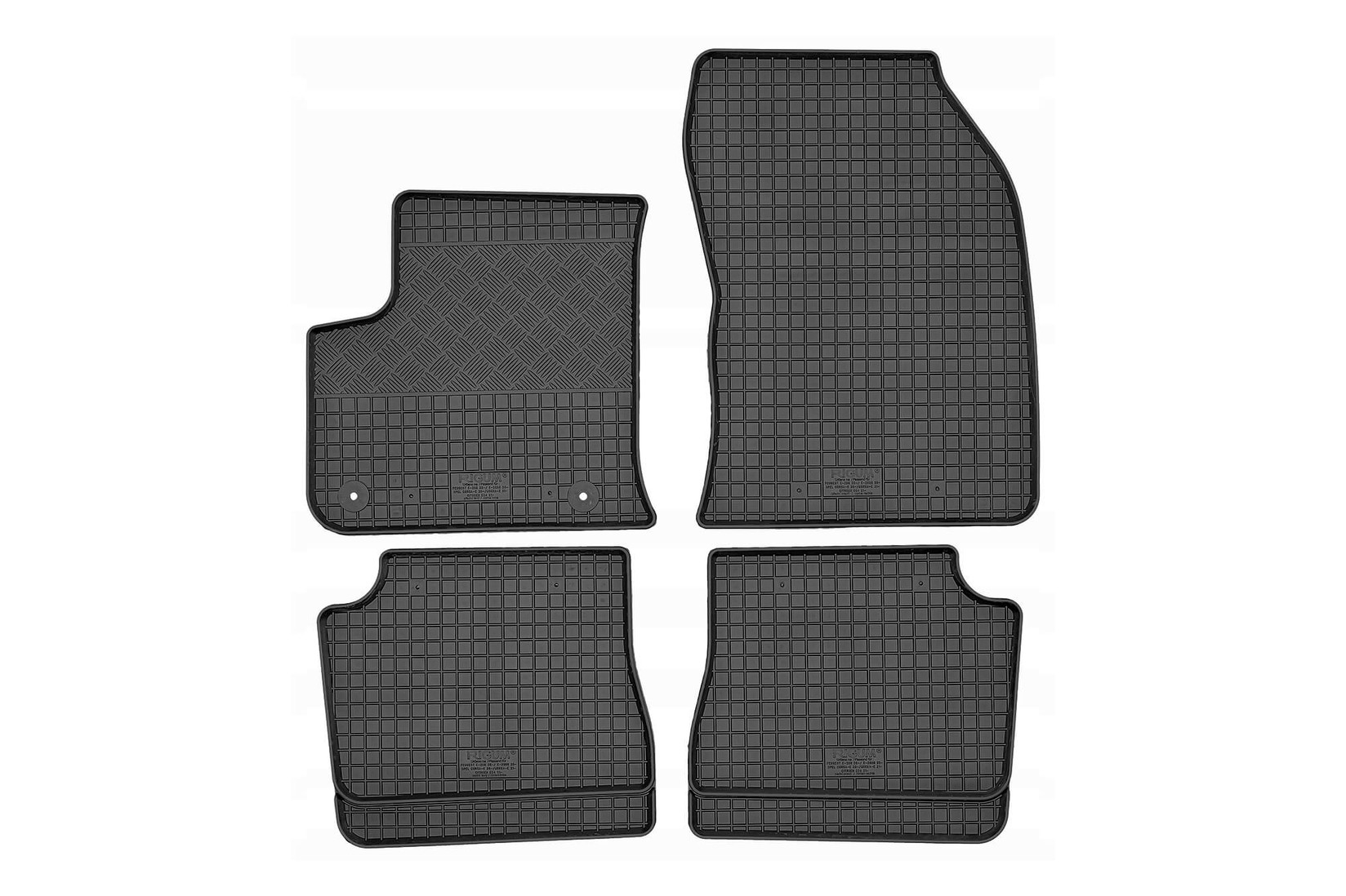 RIGUM Гумени патосници за Citroen E-C4 Opel Mokka-E по 2021г. Opel Corsa-E F Peugeot E-208 Peugeot E-2008 по 2020г. 4 дела црни