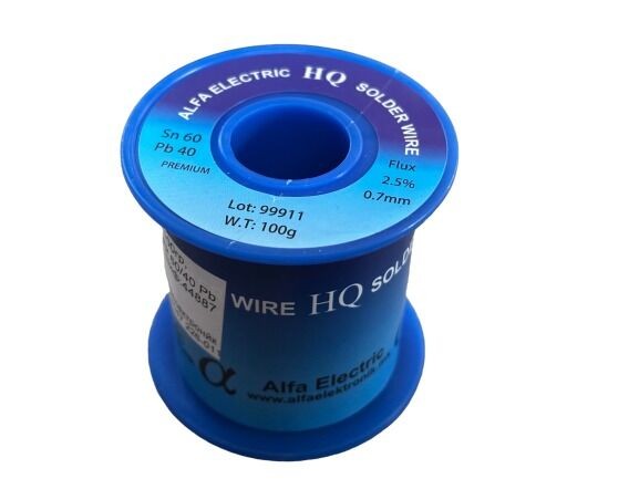 Alfa Electric Премиум калај 0.70mm 100g 60/40 Pb40% Flux 2.5% E5 TIND