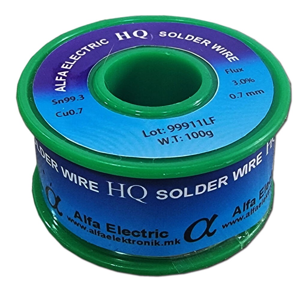 Alfa Electric Калај безоловен 0.70mm 100g Sn99.3Cu0.7 Flux 3% TIN