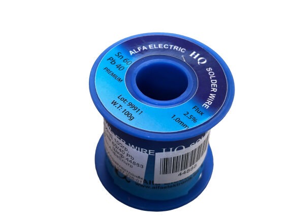 Alfa Electric Премиум калај 1.00mm 100g 60/40 Pb40% Flux 2.5% E5 TIND