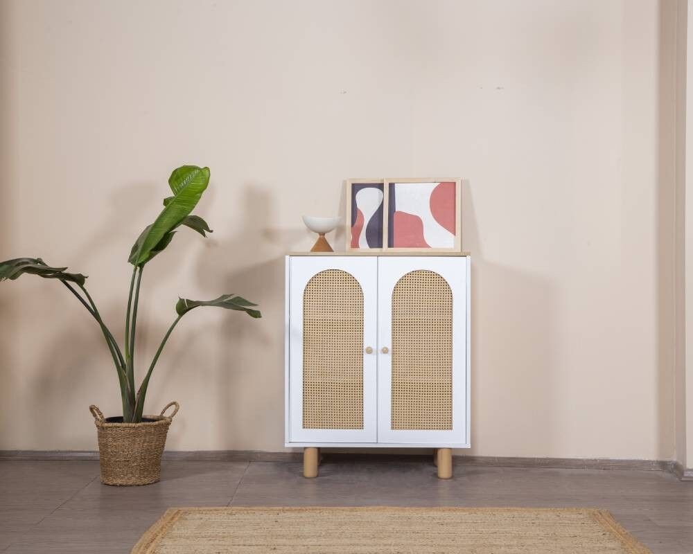 Боемски комода Hanah Home, 90x105x41 см, бела