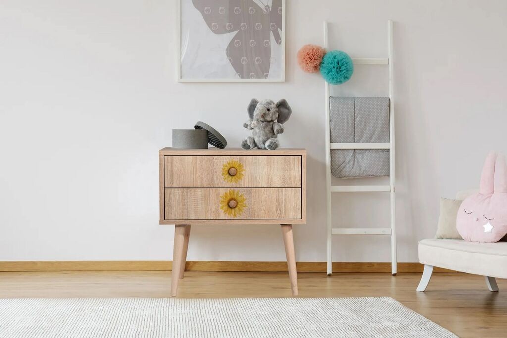 Ноќна масичка Hanah Home City Two Seed, 60x61x40 см, жолта