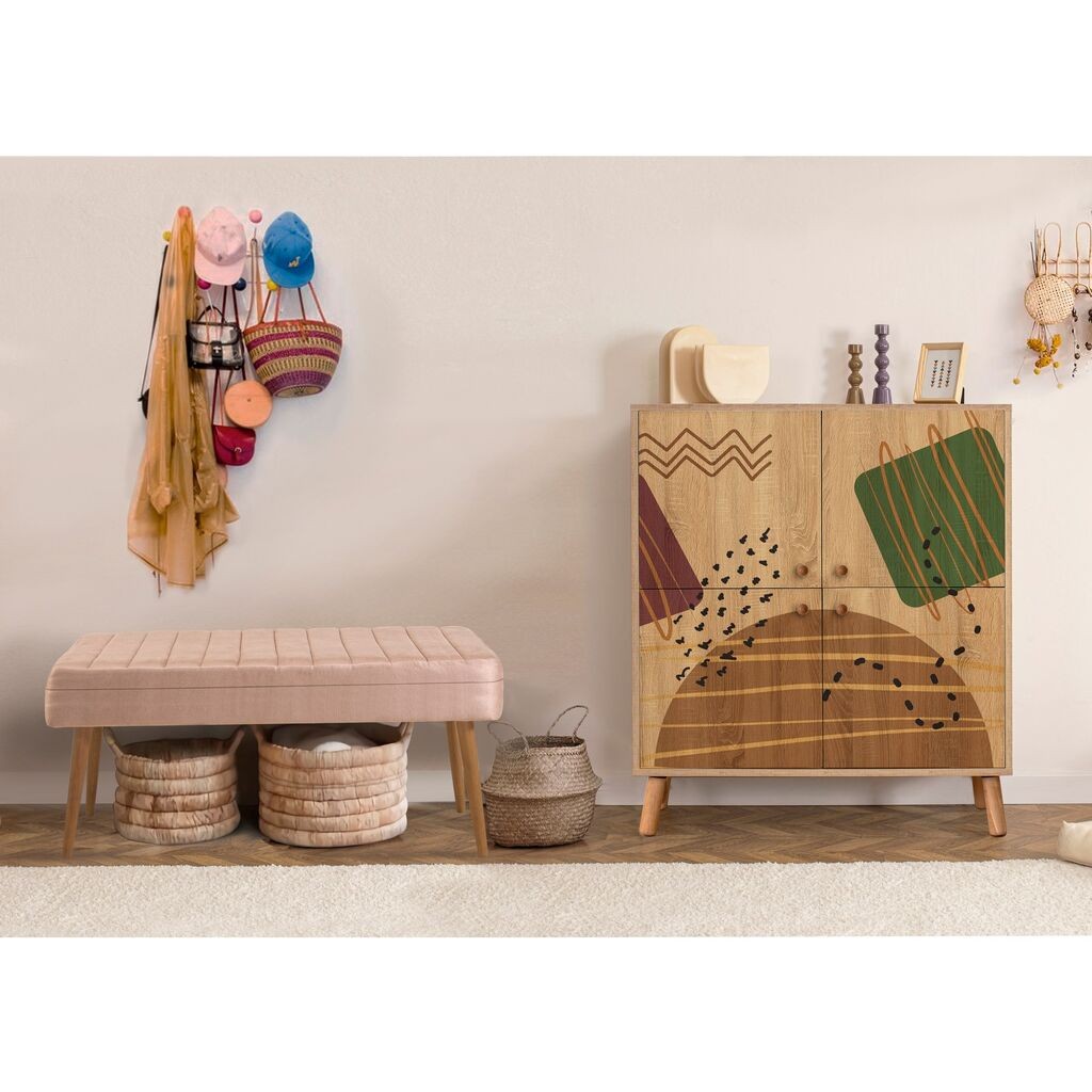 Комплет мебел за ходник Hanah Home Multilux 986 0900, валкано розова