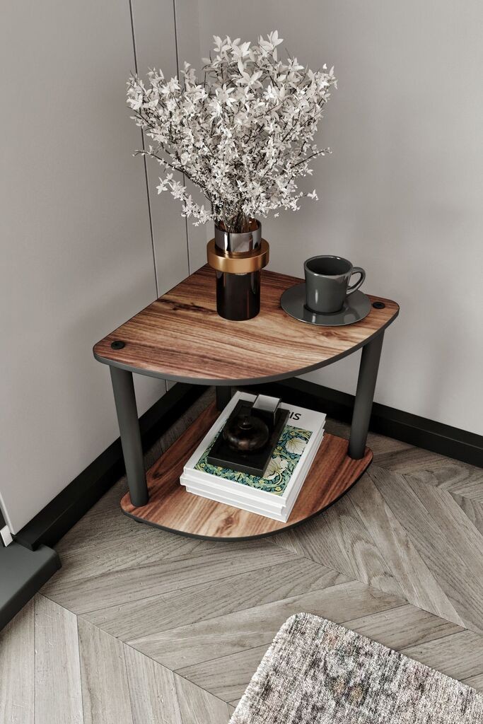 Помошна маса Hanah Home Tiers Corner, 34x38x34 см, црна