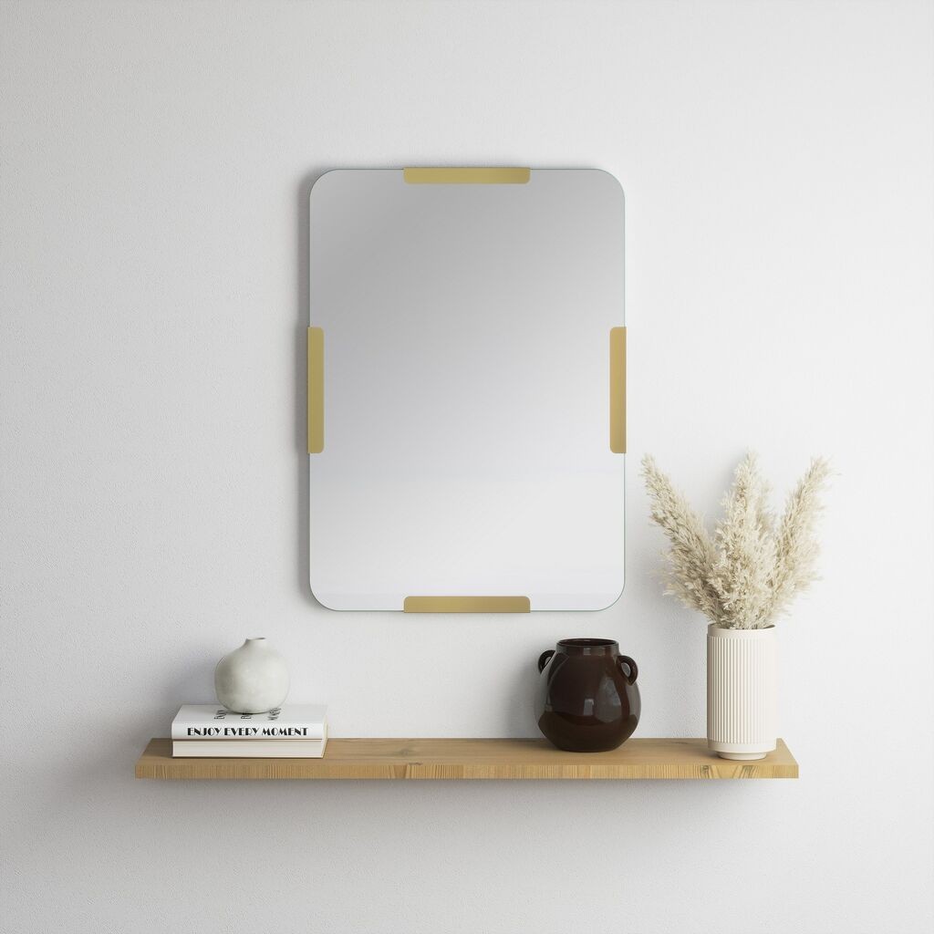 Огледало од пердуви Hanah Home, златно