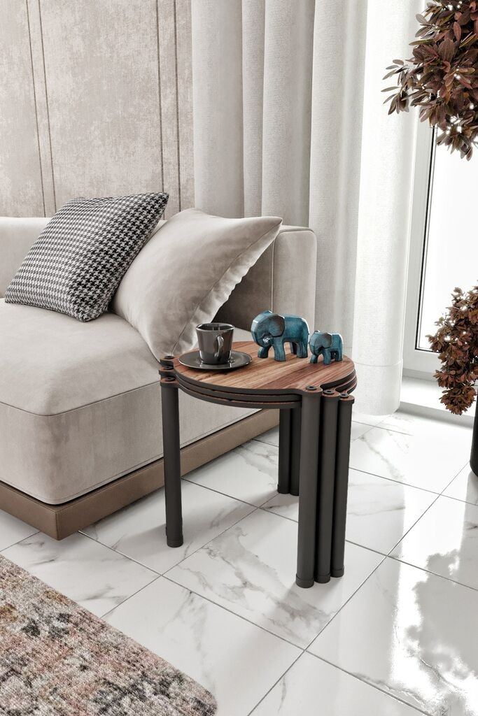 Комплет за маса Hanah Home Club Lavia 3, 3 парчиња, антрацит