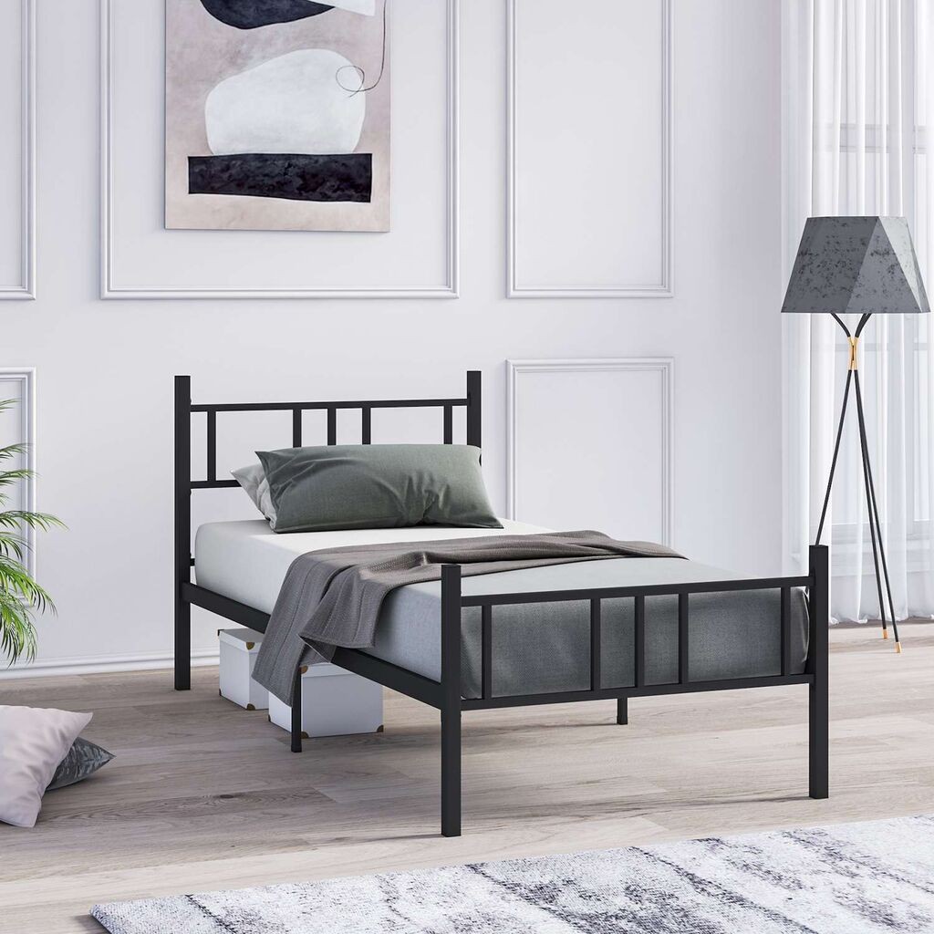 Рамка за кревет Hanah Home Akin, 90x200 см, црна