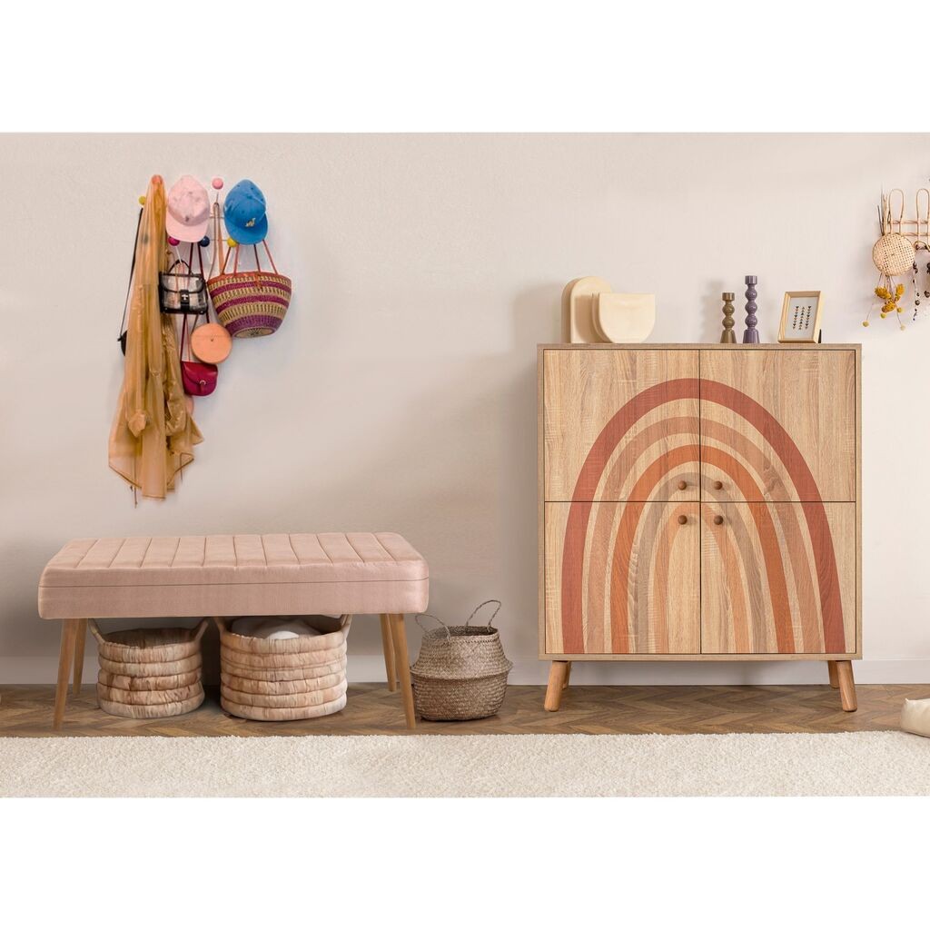 Комплет мебел за ходник Hanah Home Multilux Iris 0900, валкано розова