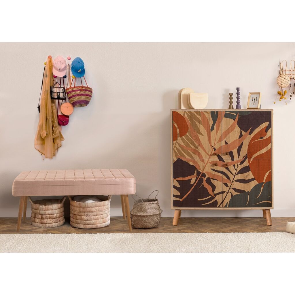 Hanah Home Set мебел за ходник Multilux Palm 0900, валкано розова