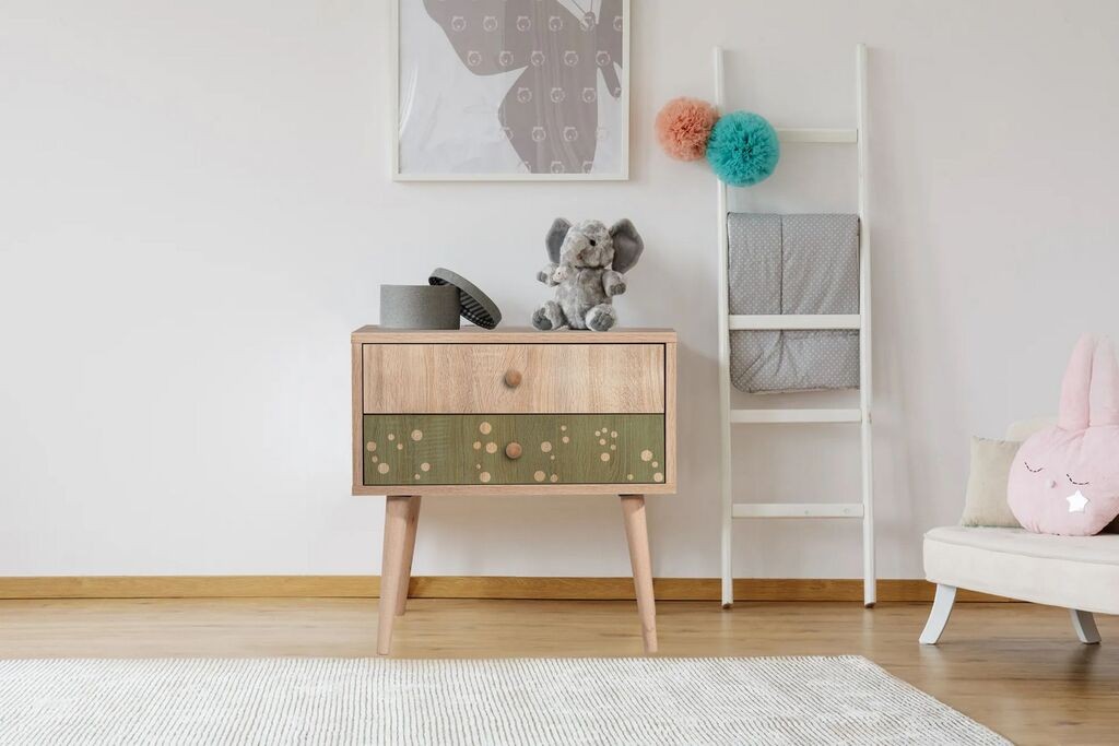 Ноќна масичка Hanah Home City Two Dino, 60x61x40 см, зелена