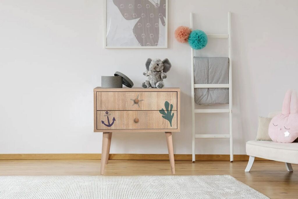 Ноќна масичка Hanah Home City Two Marin, 60x61x40 см, шарена