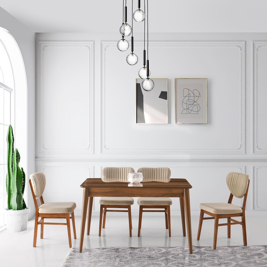 Трпезариска маса Hanah Home Lotus-1122, 130x75x80 см, сива