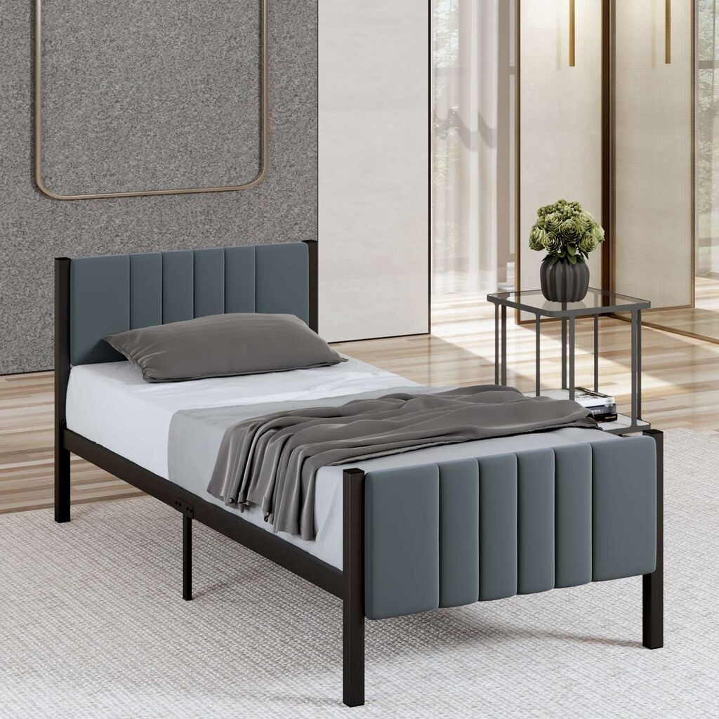 Рамка за кревет Hanah Home Lotus, 100x200 см, Антрацит