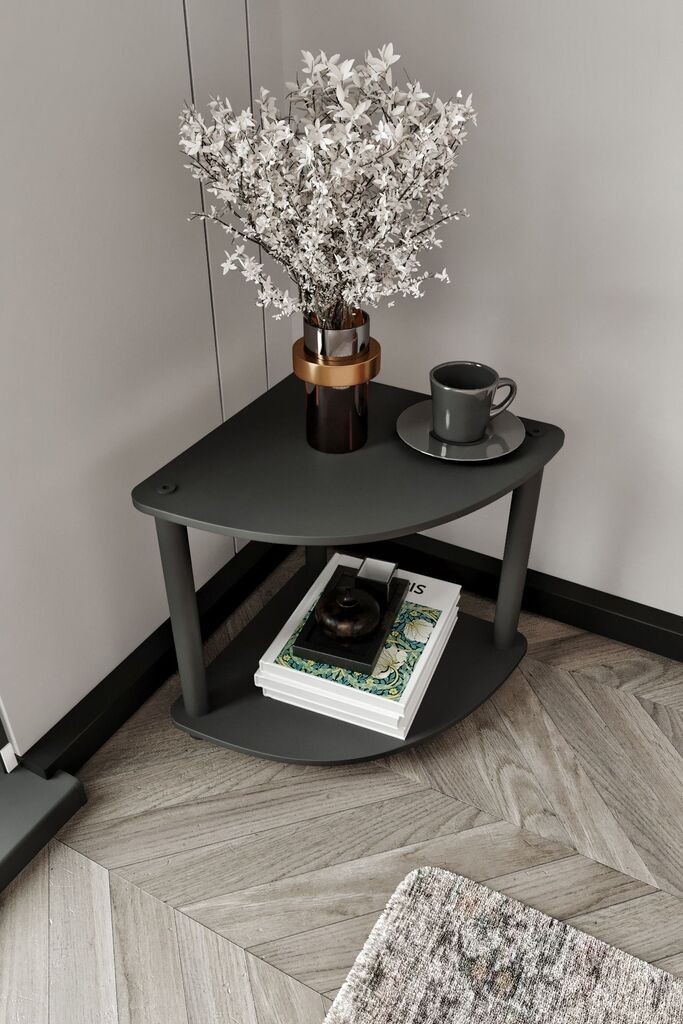 Помошна маса Hanah Home Tiers Corner, 34x38x34 см, црна