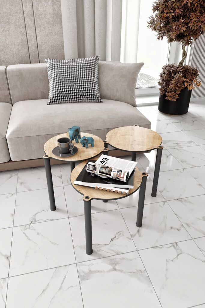 Комплет за маса Hanah Home Club Lavia 3, 3 парчиња, даб