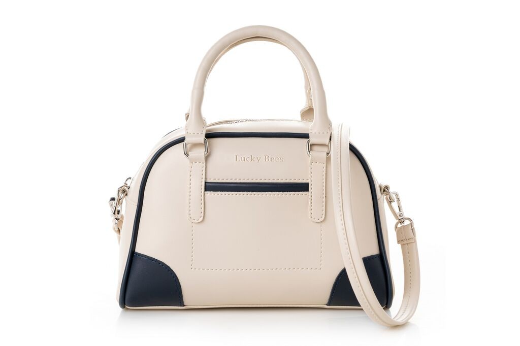 Женска чанта Lucky Bees 1282, кремасто-сина