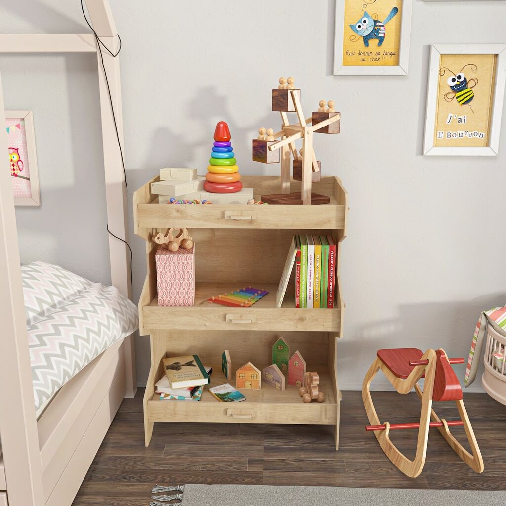 Полица за куќа Hanah Home Fesa, 65,6x80,5x34,3 см, дабова боја