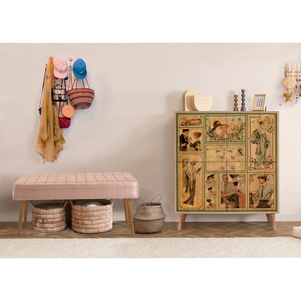 Комплет мебел за ходник Hanah Home Multilux 732 0900, валкано розова